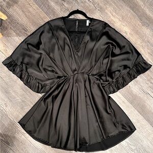 Mini Black Kimono Dress